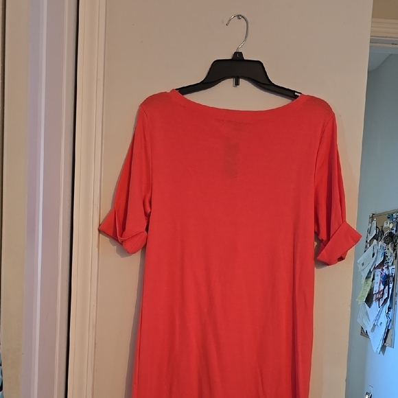 Karen Scott Sport Orange Sheath Dress with Cuffed Short Sleeves - Picture 7 of 9